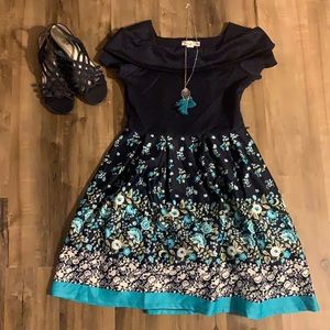 Knitworks Girls Navy Blue Dress (16)